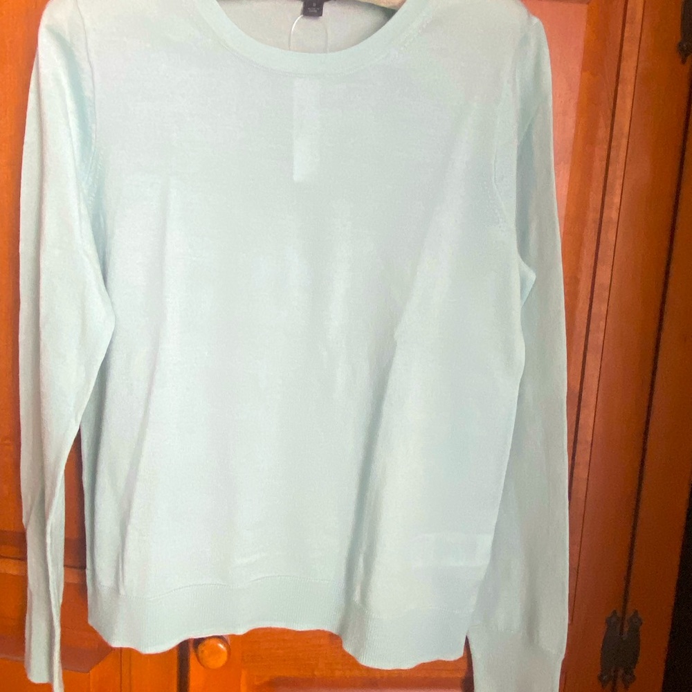 J Crew Pale Mint Green Lightweight Fine Merino Sweater, S. NWT